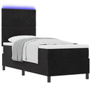LED Box Spring Bed med hovedgærde Sort 80 x 200 cm Fløjl