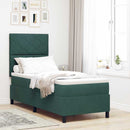 LED Box Spring Bed med hovedgærde Mørkegrøn 80 x 200 cm Fløjl