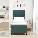 LED Box Spring Bed med hovedgærde Mørkegrøn 80 x 200 cm Fløjl