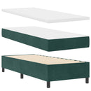 LED Box Spring Bed med hovedgærde Mørkegrøn 80 x 200 cm Fløjl