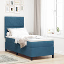 LED Box Spring Bed med madras Mørk blå 80 x 200 cm Fløjl