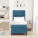 LED Box Spring Bed med madras Mørk blå 80 x 200 cm Fløjl