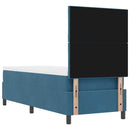 LED Box Spring Bed med madras Mørk blå 80 x 200 cm Fløjl