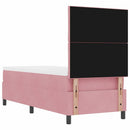 LED Box Spring Bed med madras Lyserød 80 x 200 cm Fløjl