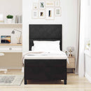 LED Box Spring Bed med madras Sort 100 x 200 cm Fløjl
