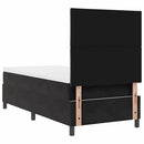 LED Box Spring Bed med madras Sort 100 x 200 cm Fløjl