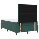 LED Box Spring Bed med madras Mørkegrøn 120 x 190 cm Fløjl