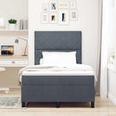 LED Box Spring Bed med hovedgærde Mørkegrå 120 x 200 cm Fløjl
