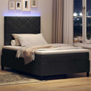 LED Box Spring Bed med madras Sort 120 x 200 cm Fløjl