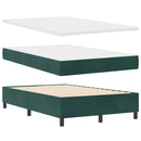 LED Box Spring Bed med hovedgærde Mørkegrøn 120 x 200 cm Fløjl
