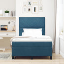 LED Box Spring Bed med hovedgærde Mørk blå 120 x 200 cm Fløjl