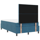 LED Box Spring Bed med hovedgærde Mørk blå 120 x 200 cm Fløjl