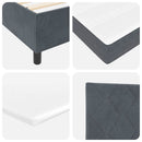 LED Box Spring Bed med hovedgærde Mørkegrå 140 x 200 cm Fløjl