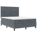 LED Box Spring Bed med hovedgærde Mørkegrå 140 x 200 cm Fløjl