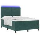 LED Box Spring Bed med madras Mørkegrøn 140 x 200 cm Fløjl
