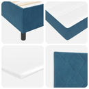 LED Box Spring Bed med hovedgærde Mørk blå 140 x 200 cm Fløjl