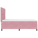 LED Box Spring Bed med hovedgærde Lyserød 140 x 200 cm Fløjl