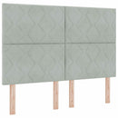 LED Box Spring Bed med hovedgærde Lysegrå 160 x 200 cm Fløjl