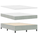 LED Box Spring Bed med hovedgærde Lysegrå 160 x 200 cm Fløjl