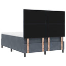 LED Box Spring Bed med hovedgærde Mørkegrå 160 x 200 cm Fløjl
