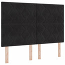 LED Box Spring Bed med hovedgærde Sort 160 x 200 cm Fløjl