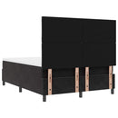 LED Box Spring Bed med hovedgærde Sort 160 x 200 cm Fløjl