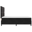 LED Box Spring Bed med hovedgærde Sort 160 x 200 cm Fløjl