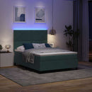 LED Box Spring Bed med hovedgærde Mørkegrøn 160 x 200 cm Fløjl
