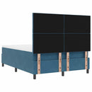 LED Box Spring Bed med hovedgærde Mørk blå 160 x 200 cm Fløjl