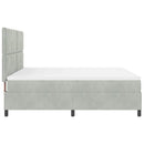 LED Box Spring Bed med madras Lysegrå 180 x 200 cm Fløjl