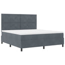 LED Box Spring Bed med hovedgærde Mørkegrå 180 x 200 cm Fløjl