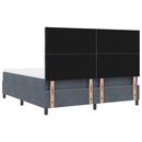 LED Box Spring Bed med hovedgærde Mørkegrå 180 x 200 cm Fløjl