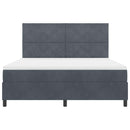 LED Box Spring Bed med hovedgærde Mørkegrå 180 x 200 cm Fløjl