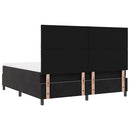 LED Box Spring Bed med hovedgærde Sort 180 x 200 cm Fløjl