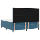 LED Box Spring Bed med madras Mørk blå 180 x 200 cm Fløjl