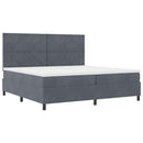 LED Box Spring Bed med hovedgærde Mørkegrå 200 x 200 cm Fløjl