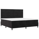 LED Box Spring Bed med hovedgærde Sort 200 x 200 cm Fløjl