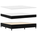 LED Box Spring Bed med hovedgærde Sort 200 x 200 cm Fløjl