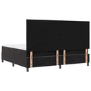 LED Box Spring Bed med hovedgærde Sort 200 x 200 cm Fløjl