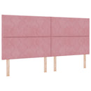 LED Box Spring Bed med hovedgærde Lyserød 200 x 200 cm Fløjl