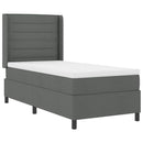 LED Box Spring Bed med madras Mørkegrå 90 x 190 cm Stof