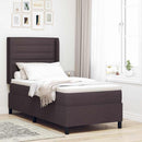 LED Box Spring Bed med madras Mørk Brun 90 x 200 cm Stof