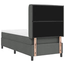LED Box Spring Bed med madras Mørkegrå 100 x 200 cm Stof