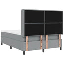 LED Box Spring Bed med madras Lysegrå 140 x 190 cm Stof