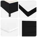 LED Box Spring Bed med madras Sort 140 x 190 cm Stof