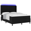 LED Box Spring Bed med madras Sort 140 x 190 cm Stof