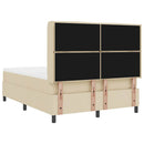 LED Box Spring Bed med madras Creme 140 x 190 cm Stof
