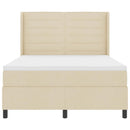 LED Box Spring Bed med madras Creme 140 x 190 cm Stof