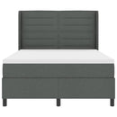 LED Box Spring Bed med madras Mørkegrå 140 x 200 cm Stof