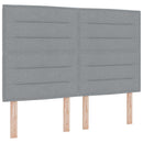 LED Box Spring Bed med madras Lysegrå 160 x 200 cm Stof